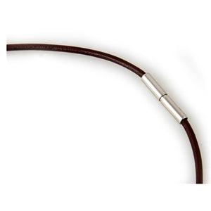 1.2mm Brown Leather Cord with Stainless Steel Lock