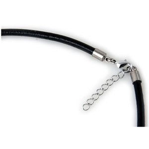 29.95mm Black Leather Cord with Adjustable Clasp