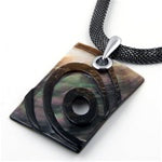 Rhodium Plated Shell Pendant
