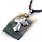 Rhodium Plated Shell Pendant