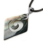 Rhodium Plated Shell Pendant