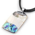 Rhodium Plated Shell Pendant