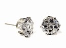 10 MM INVISIBLE CUT ROUND CZ STUD EARRINGS (CLEAR CZ)