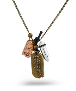Fashion Necklace - Dog Tag w/ Bullet Charm