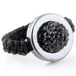 Fashion Crystal Bead Ring - Black String