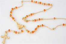 GOLD PLATED ROSARY - ORANGE