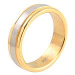 Stainless Steel Ring - Yellow Gold IP Plated Wedding Band