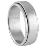 Stainless Steel Spinner Ring - Roman Numerals