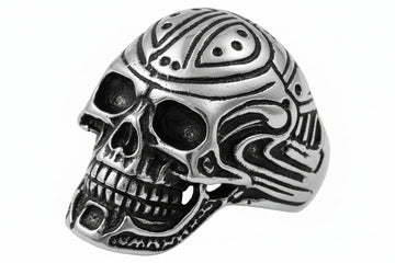 Stainless Steel Casting Ring Skull Tribal