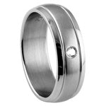 Stainless Steel Ring with Clear CZ