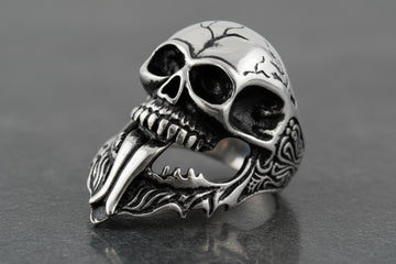 Stainless Steel Casting Skull Ring Tongue