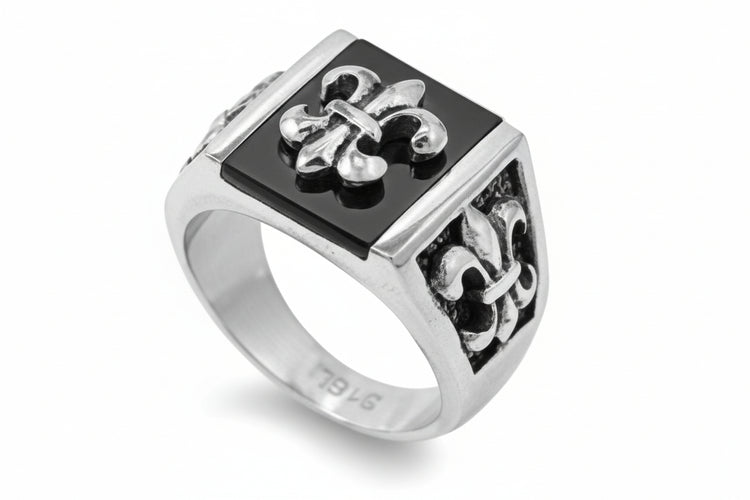 Stainless Steel Casting Ring Fleur De Lis