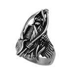 Stainless Steel Casting Ring Skull Reaper La Muerte