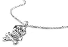 Steel Necklace with Skull Pendant