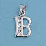 INITIAL PENDANT W/CZ - B