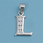 INITIAL PENDANT W/CZ - L