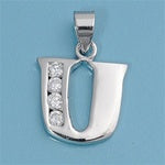 INITIAL PENDANT W/CZ - U