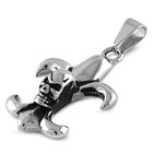 Steel Pendant - Fleur De Lise with Skull