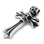 Steel Pendant - Cross with Skull