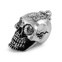 Stainless Steel Pendant - Skull w/ CZ stones