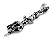 Stainless Steel Pendant - Sword w/ Skull