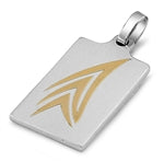 Stainless Steel Pendant - Gold plated Tribal Design Overlay
