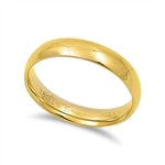 Stainless Steel Ring - Plain Gold Plated Wedding Band