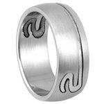 Stainless Steel Ring with Cut-out Design