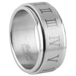 Stainless Steel Ring - Roman Numerals