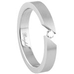 Stainless Steel Ring - Open Face Diagonal
