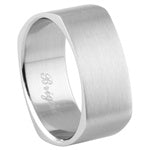 Stainless Steel Plain Ring - Squared Rounded Engraveable Design
