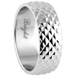 Stainless Steel Ring - Quilt Pattern