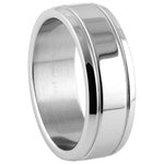 Stainless Steel Ring - Ridged Sides