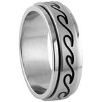 Stainless Steel Ring - Wave Spinner