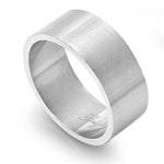 Stainless Steel Ring - Brushed Plain Band 10mm