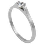 Stainless Steel Ring - Petite CZ Stone