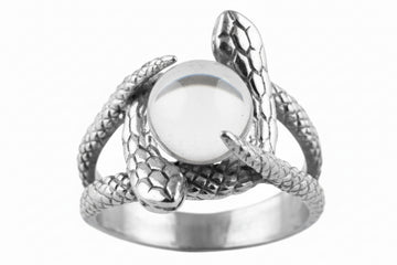 Stainless Steel Ring - Snake Crystal