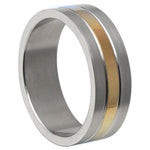 Stainless Steel Ring - Gold Middle 3