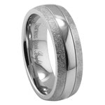 Stainless Steel Ring - Glitter Grit Ridges