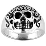 STEEL SKULL RING - Latin Skull