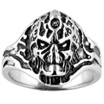 STEEL SKULL RING - Demon Face