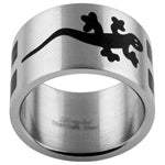 Stainless Steel Ring - Lizard Etch