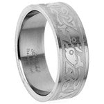 Stainless Steel Ring - Brushed Tribal