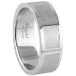 Stainless Steel Ring - Matte Squares