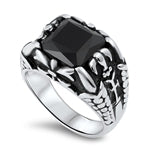 Stainless Steel Ring- Black Stone