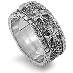 Stainless Steel Ring - Triple Cross