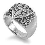 Stainless Steel Ring - Sword & Shield 2