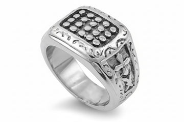 Stainless Steel Ring - Gothic Crest