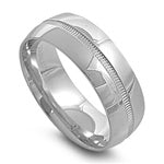 Plain Stainless Steel Ring with Design