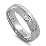 Plain Stainless Steel Ring with Design